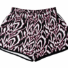 Black & Burgundy Printed Crop Top & Shorts