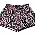 Black & Burgundy Printed Crop Top & Shorts