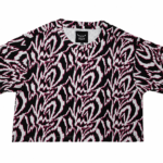 Black & Burgundy Printed Crop Top & Shorts