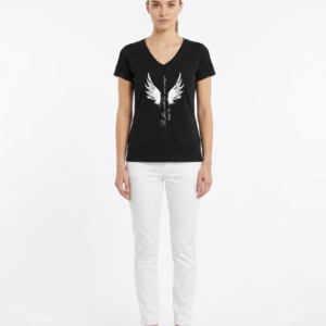 Black Printed T-Shirt for Women