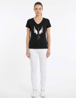 Black Printed T-Shirt for Women