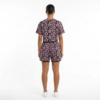 Black & Burgundy Printed Crop Top & Shorts
