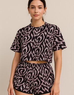 shorts160926-021 HOLA 16 Wild Muse Printed Co-ord Set