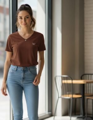 tshirt160926-001 Cocoa Essential V-Neck T-Shirt